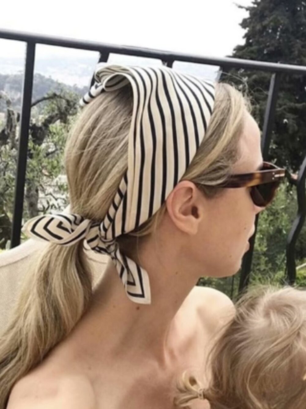TOTEME Black & Cream Striped Scarf
